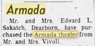 Armada Theatre - 18 Feb 1958 Theater Changes Hands